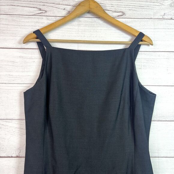 Vintage Emanuel Ungaro Black Sheath Square Neck Bead Black Dress Size 6 - Picture 3 of 11